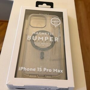 Brand new”MVMT Magnetic BUMPER”iPhone 15 Pro Max(MagSafe)phone case.(Clear/gray)
